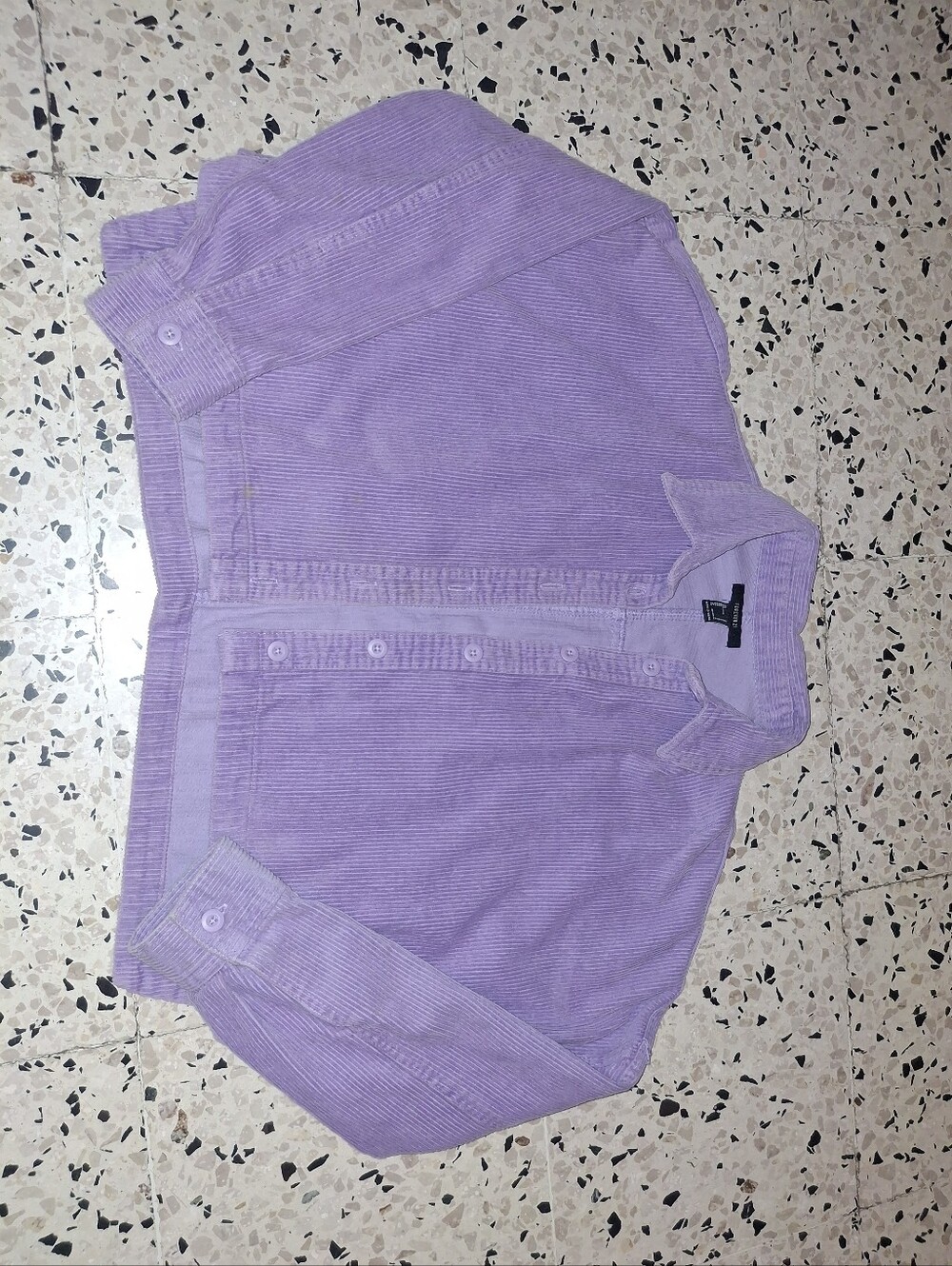 Forever 21 Light Lavender Ribbed Button-Front Cardigan - Picture 2 of 5